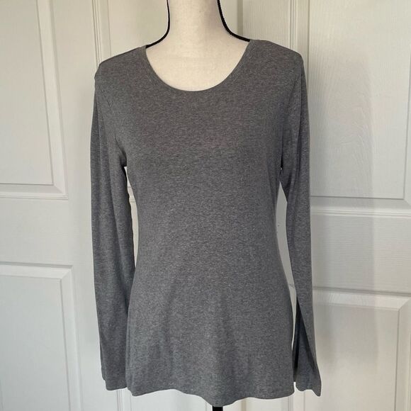 Banana Republic Long Sleeve Crewneck Cotton Blend T-Shirt, Medium - Picture 1 of 9
